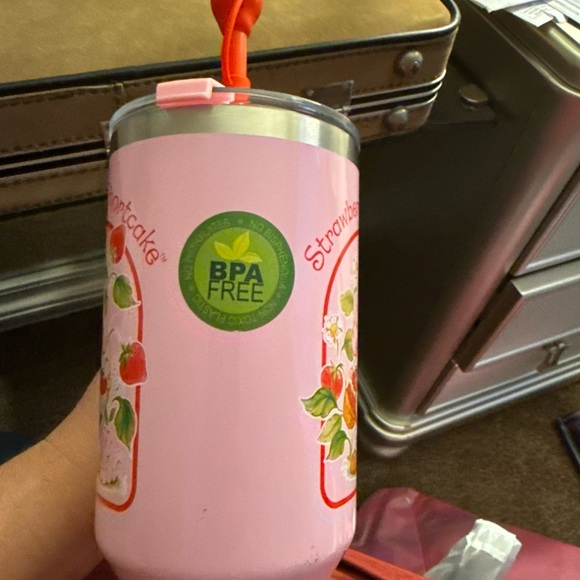 Strawberry Shortcake Pink Tumbler with Straw - Picture 2 of 4